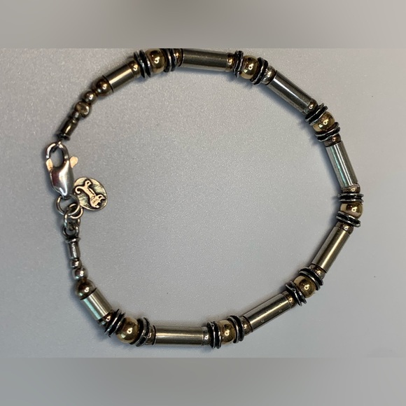 Silpada Vintage Rare HTF Sterling Silver & Gold Tube & Bead Israeli Bracelet - Picture 10 of 16